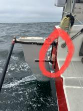 Rudder off transom